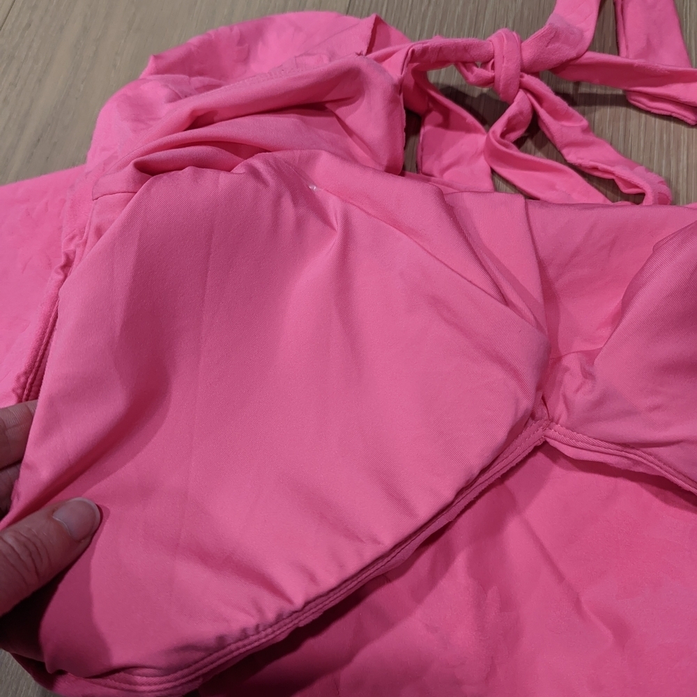 Pink Ruffled One Piece Swimsuit - Picture 3 of 8